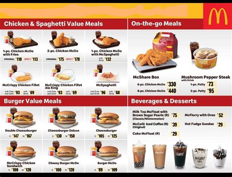 McDonalds Menu Price 2023 — A Guide for Orders to McDo Philippines.